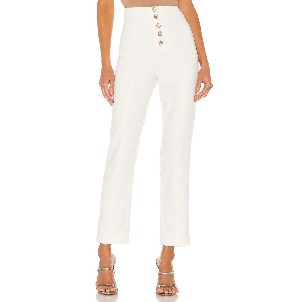 Lovers + Friends Metropolis Pant in Snow White X- Large New pearl buttons